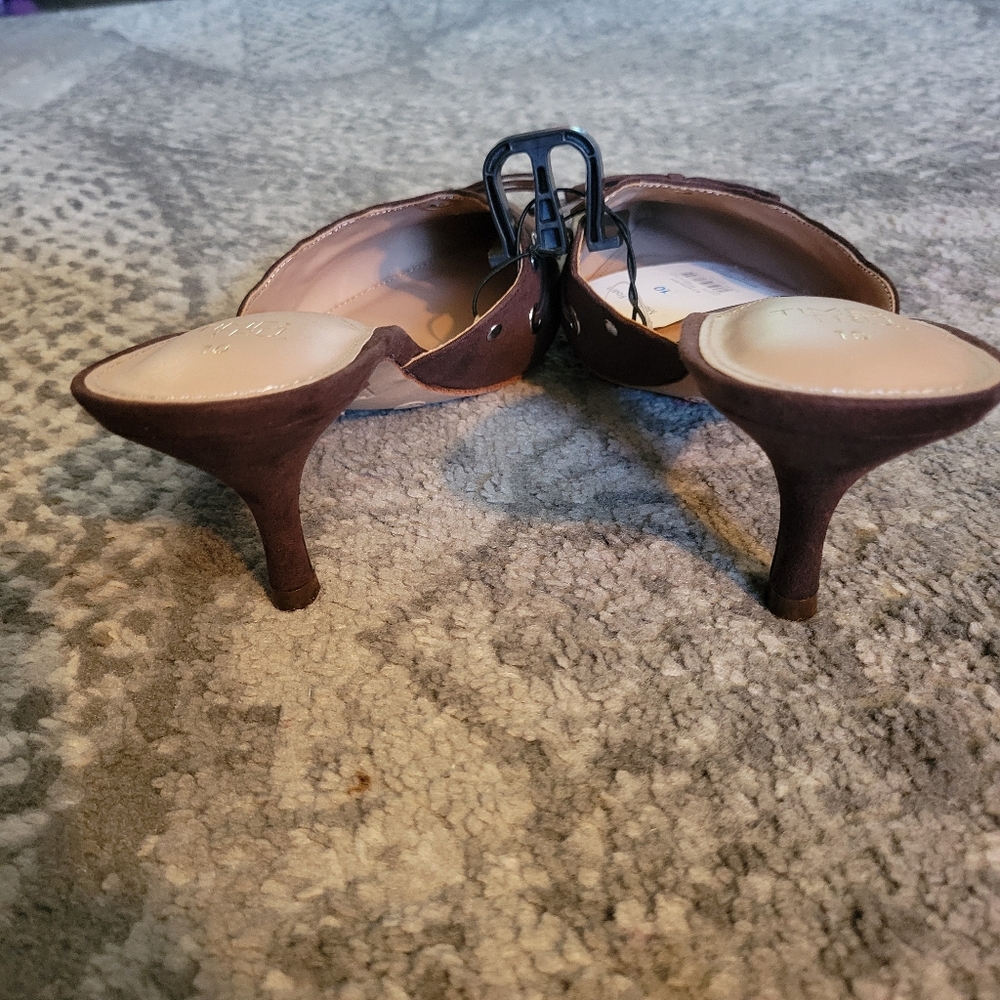 NWT Time and Tru Women's Studded Kitten Heel Mules In Brown Size 10 - Picture 6 of 12